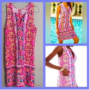 LILLY PULITZER | 10 | NWT | Carlotta Stretch Shift Dress VERY BRIGHT!